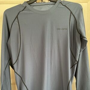 DEVOPS MENS COMPRESSION ATHLETIC SHIRT GRAY LONG SLEEVES XL 42”c30 L